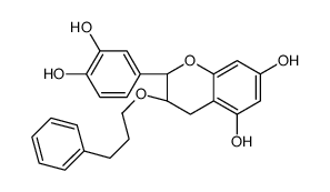 (2R,3S)-2-(3,4-dihydroxyphenyl)-3-(3-phenylpropoxy)-3,4-dihydro-2H-chromene-5,7-diol结构式