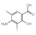 4-amino-2-hydroxy-3,5-diiodo-benzoic acid结构式