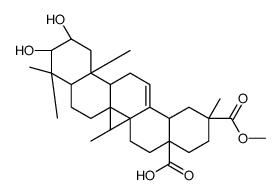 (2R,4aR,6aR,6aS,6bR,10R,11S,12aR,14bR)-10,11-dihydroxy-2-methoxycarbonyl-2,6a,6b,9,9,12a-hexamethyl-1,3,4,5,6,6a,7,8,8a,10,11,12,13,14b-tetradecahydropicene-4a-carboxylic acid Structure