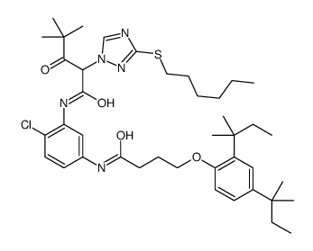 N-[5-[[4-[2,4-bis(tert-pentyl)phenoxy]butyryl]amino]-2-chlorophenyl]-alpha-(2,2-dimethylpropionyl)-3-(hexylthio)-1H-1,2,4-triazole-1-acetamide结构式