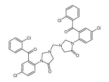 1,1'-methylenebis(3-(4-chloro-2-(2-chlorobenzoyl)phenyl)imidazolidin-4-one) Structure