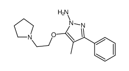 4-methyl-3-phenyl-5-(2-pyrrolidin-1-ylethoxy)pyrazol-1-amine结构式