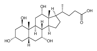 (1b,3a,5b,7a,12a)-1,3,7,12-tetrahydroxy-Cholan-24-oic acid结构式