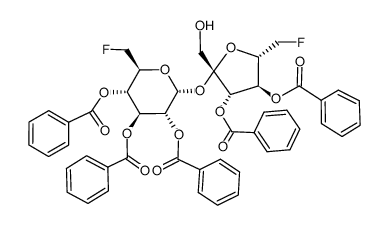 2,3,4,3',4'-penta-O-benzoyl-6,6'-dideoxy-6,6'-difluorosucrose Structure
