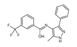 N-(5-methyl-3-phenyl-1H-pyrazol-4-yl)-3-(trifluoromethyl)benzamide结构式