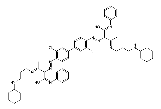 2,2'-[(3,3'-dichloro[1,1'-biphenyl]-4,4'-diyl)bis(azo)]bis[3-[[3-(cyclohexylamino)propyl]imino]-N-phenylbutyramide]结构式