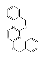 Pyrimidine, 4-(phenylmethoxy)-2-[(phenylmethyl)thio]- Structure