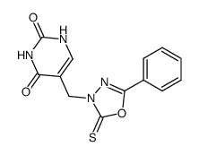 5-((5-phenyl-2-thioxo-1,3,4-oxadiazol-3(2H)-yl)methyl)pyrimidine-2,4(1H,3H)-dione Structure
