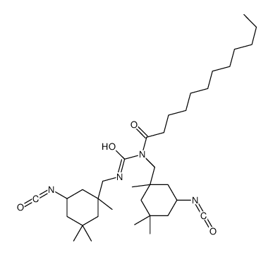 N-[(5-isocyanato-1,3,3-trimethylcyclohexyl)methyl]-N-[N-[(5-isocyanato-1,3,3-trimethylcyclohexyl)methyl]carbamoyl]lauramide结构式