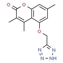 3,4,7-trimethyl-5-(1H-tetrazol-5-ylmethoxy)-2H-chromen-2-one structure