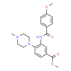Methyl 3-[(4-methoxybenzoyl)amino]-4-(4-methyl-1-piperazinyl)benzoate structure