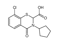 8-chloro-3-cyclopentyl-3,4-dihydro-4-oxo-2H-1,3-benzothiazine-2-carboxylic acid结构式