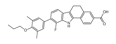 9-(3,5-Dimethyl-4-propoxy-phenyl)-10-fluoro-5,11-dihydro-6H-benzo[a]carbazole-3-carboxylic acid Structure