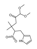 1,1-dimethoxy-4,4-dimethyl-5-nitro-6-(1H-pyrrol-2-yl)hexan-2-one结构式