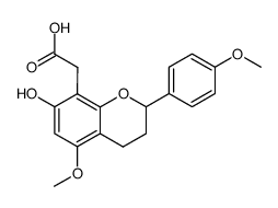 8-carboxymethyl-7-hydroxy-5,4'-dimethoxyflavan结构式