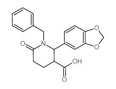 2-(BENZO[D][1,3]DIOXOL-5-YL)-1-BENZYL-6-OXOPIPERIDINE-3-CARBOXYLIC ACID structure