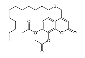 7,8-diacetoxy-4-dodecylsulfanylmethyl-2-oxo-2H-1-benzopyran Structure