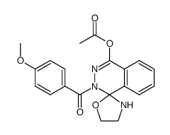 4'-acetoxy-2'-(4-methoxy-benzoyl)-2'H-spiro[oxazolidine-2,1'-phthalazine]结构式