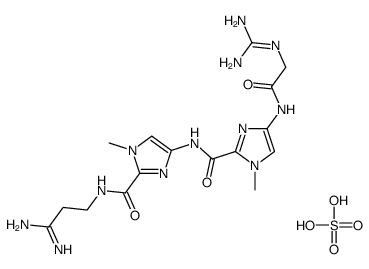 N-[2-[(3-amino-3-iminopropyl)carbamoyl]-1-methylimidazol-4-yl]-4-[[2-(diaminomethylideneamino)acetyl]amino]-1-methylimidazole-2-carboxamide,sulfuric acid结构式