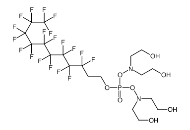 3,7-bis(2-hydroxyethyl)-5-[(3,3,4,4,5,5,6,6,7,7,8,8,9,9,10,10,11,11,11-nonadecafluoroundecyl)oxy]-4,6-dioxa-3,7-diaza-5-phosphanonane-1,9-diol 5-oxide structure