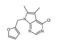 4-CHLORO-7-(2-FURYLMETHYL)-5,6-DIMETHYL-7H-PYRROLO[2,3-D]PYRIMIDINE Structure