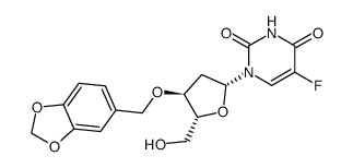 2'-deoxy-5-fluoro-3'-O-(3,4-methylenedioxybenzyl)uridine结构式