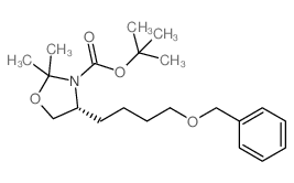 (R)-4-(4-(苄氧基)丁基)-2,2-二甲基噁唑啉-3-羧酸叔丁酯结构式