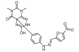 6,8-dimethyl-4a-[4-[(2E)-2-[(5-nitrofuran-2-yl)methylidene]hydrazinyl]phenyl]-2,4-dihydropyrimido[5,4-e][1,2,4]triazine-3,5,7-trione结构式