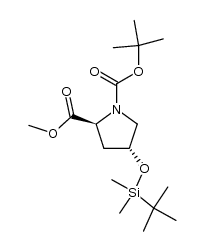 (2S,4R)-1-Boc-2-methylcarboxylate-4-tert-butyldimethylsilyloxy-pyrrolidine Structure