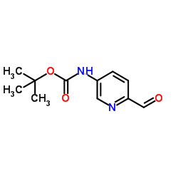 (6-甲酰基吡啶-3-基)氨基甲酸叔丁酯结构式