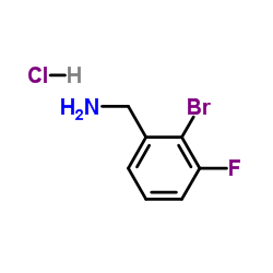 Benzenemethanamine, 2-bromo-3-fluoro-, hydrochloride (1:1) Structure