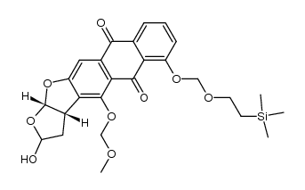 2,3,3a,12a-tetrahydro-2-hydroxy-4-(methoxymethoxy)-6-[[2-(trimethylsilyl)ethoxy]methoxy]anthra[2,3-b]furo[3,2-d]furan-5,10-dione结构式