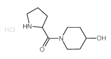 (4-Hydroxy-1-piperidinyl)(2-pyrrolidinyl)-methanone hydrochloride结构式