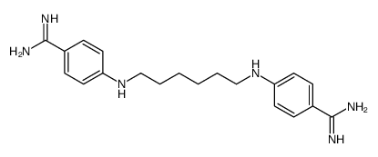 4-[6-(4-carbamimidoylanilino)hexylamino]benzenecarboximidamide Structure