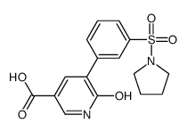 6-oxo-5-(3-pyrrolidin-1-ylsulfonylphenyl)-1H-pyridine-3-carboxylic acid Structure