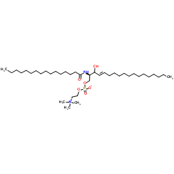 N-HEXADECANOYL-D-SPHINGOSINE-1-PHOSPHOCHOLINE structure