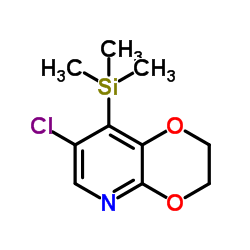 7-Chloro-8-(trimethylsilyl)-2,3-dihydro[1,4]dioxino[2,3-b]pyridine结构式