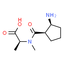 L-Alanine,N-[(2-aminocyclopentyl)carbonyl]-N-methyl-,(1R-cis)- (9CI) Structure