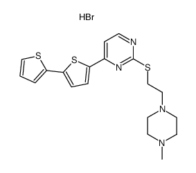 4-(2',2''-bithiophene-5'-yl)-2-<<2'''-(N-methylpiperazino)ethyl>thio>pyrimidine dihydrobromide Structure