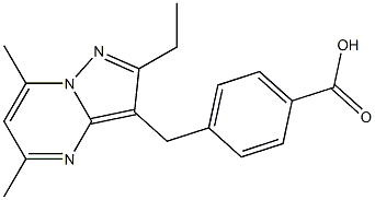 4-((2-ethyl-5,7-dimethylpyrazolo[1,5-a]pyrimidin-3-yl)methyl)benzoic acid结构式