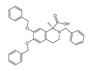 S-(+)-1,2,3,4-tetrahydro-6,7-dibenzyloxy-N-benzyl-1-methyl-isoquinoline-1-carboxylic acid Structure