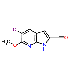 5-Chloro-6-methoxy-1H-pyrrolo[2,3-b]pyridine-2-carbaldehyde结构式