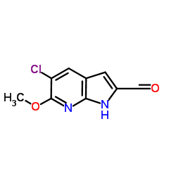 5-Chloro-6-methoxy-1H-pyrrolo[2,3-b]pyridine-2-carbaldehyde structure