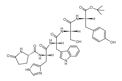 L-pyroglutamyl-L-histidyl-L-trypthophyl-L-seryl-L-tyrosine tert-butyl ester Structure