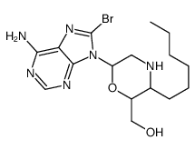 9-(3'-aza-4'-hexyl-1',2',3',4'-tetradeoxyhexopyranos-1'-yl)-8-bromoadenine picture