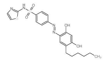Benzenesulfonamide,4-[2-(5-hexyl-2,4-dihydroxyphenyl)diazenyl]-N-2-thiazolyl-结构式