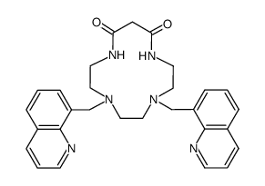 4,7-Bis(quinolin-8-ylmethyl)-1,4,7,10-tetraazacyclotridecane-11,13-dione结构式
