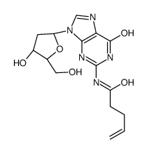 N-[9-[(2R,4S,5R)-4-hydroxy-5-(hydroxymethyl)oxolan-2-yl]-6-oxo-3H-purin-2-yl]pent-4-enamide结构式