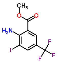 Methyl 2-amino-3-iodo-5-(trifluoromethyl)benzoate结构式