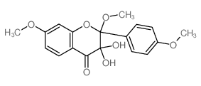 3,3-dihydroxy-2,7-dimethoxy-2-(4-methoxyphenyl)chroman-4-one structure